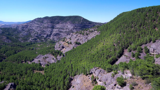 Landscape of mountains. Malaga. Andalusia. Spain. Drone Photo