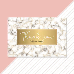 thank you card with black gold marble background