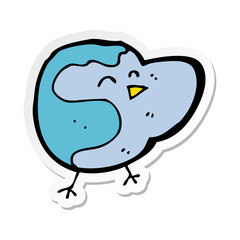 sticker of a cartoon bird