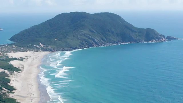 Aerial view from the top of Morro das Aranhas. Praia do Santinho, Floripa