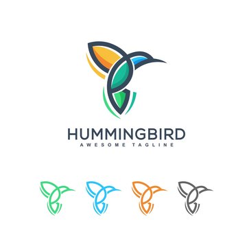 Abstract Humming bird illustration vector Design template