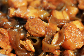 Braised pork in brown sauce