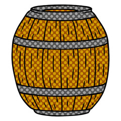 cartoon doodle of a wooden barrel