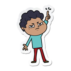 sticker of a cartoon angry man
