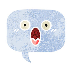 retro illustration style cartoon speech bubble