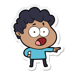 sticker of a cartoon man gasping in surprise