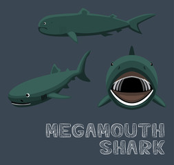 Megamouth Shark Cartoon Vector Illustration