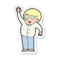 sticker of a cartoon man asking question
