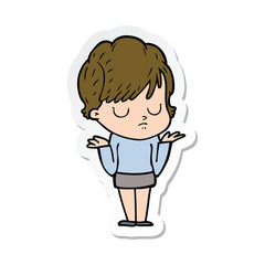 sticker of a cartoon woman