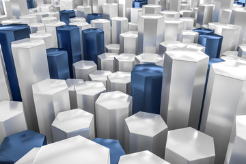 Fototapeta premium 3d rendering, white hexagon pillar