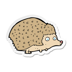 sticker of a cartoon hedgehog
