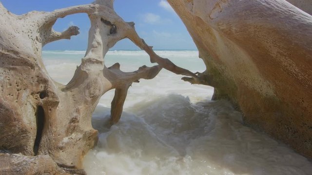 Scenic footage from Playa Kun, Mexico.