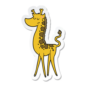 Sticker Of A Cartoon Giraffe