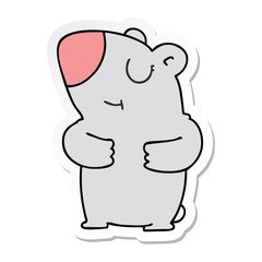 sticker of a quirky hand drawn cartoon bear