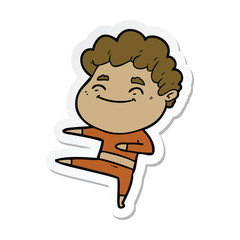 sticker of a cartoon friendly man