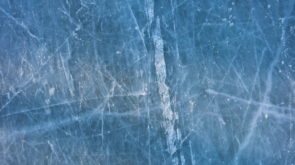 Ice hockey rink background or texture, macro, top view
