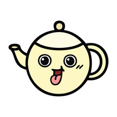 Obraz premium cute cartoon tea pot