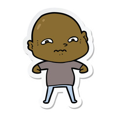 sticker of a cartoon nervous man