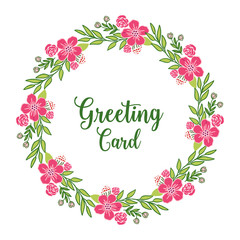 Vector illustration green leaf floral frame for lettering of greeting cards