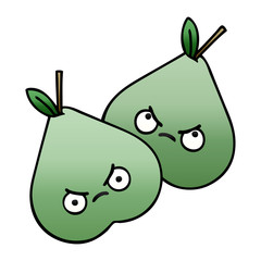 gradient shaded cartoon green pear