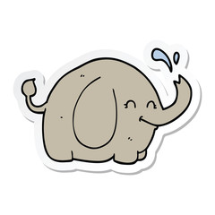 sticker of a cartoon elephant