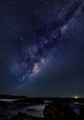 Fototapeta na wymiar The Milky Way over Boat Harbour, NSW, Australia