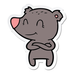 sticker of a friendly bear cartoon