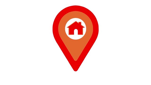 House location marker. Location icon animation, 4K