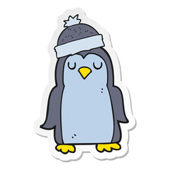 sticker of a cartoon penguin