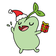christmas cartoon of kawaii seed