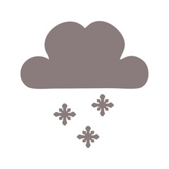 flat color retro cartoon storm snow cloud