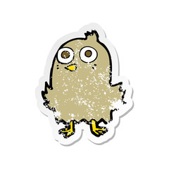 retro distressed sticker of a funny cartoon bird