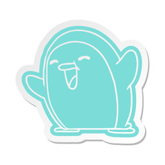 cartoon sticker kawaii of a cute penguin