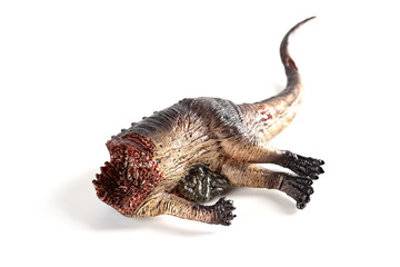 dinosaur dead body on a white background