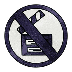 retro grunge texture cartoon no directors sign