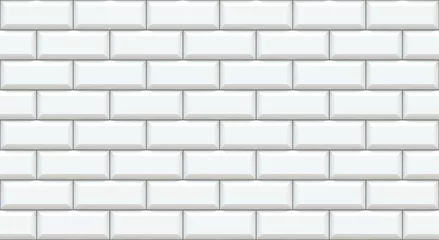 Wall murals Bricks White brick wall rectangles with chamfered edge. Empty background. Vintage stonewall. Room design interior. Backdrop for cafe. High quality seamless 3d illustration.