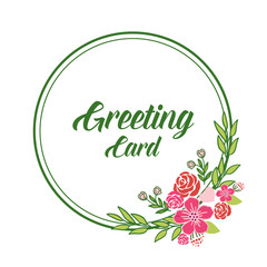 Vector illustration round flower frame for greeting card template