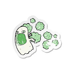 retro distressed sticker of a cartoon ghost