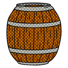 cartoon doodle of a wooden barrel