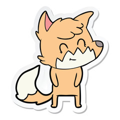 sticker of a cartoon friendly fox