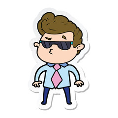 sticker of a cartoon cool guy