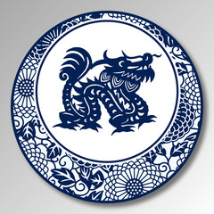 Chinese Traditional Blue And White Porcelain, Dragon