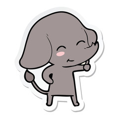 Fototapeta premium sticker of a cute cartoon elephant