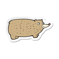 sticker of a funny cartoon bear