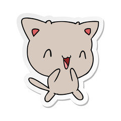 sticker cartoon of cute kawaii cat