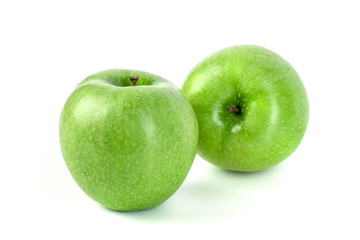 Perfect Fresh Green Apple Isolated on White Background