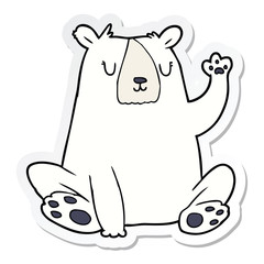 sticker of a cartoon polar bear