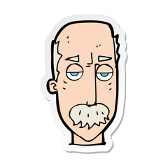 sticker of a cartoon bored old man