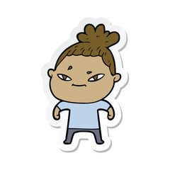 sticker of a cartoon woman