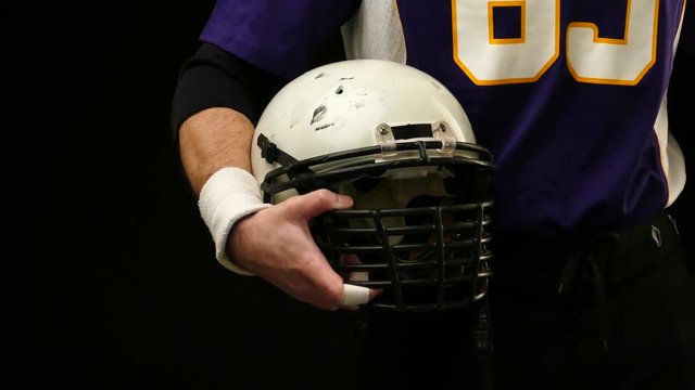 Helmet of American Football Player
